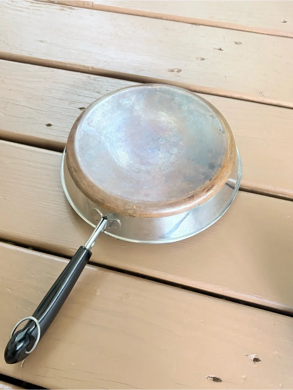 Revere Ware 9” Skillet 1801 Copper Clad Bottom Fry Pan Clinton ILL USA  et